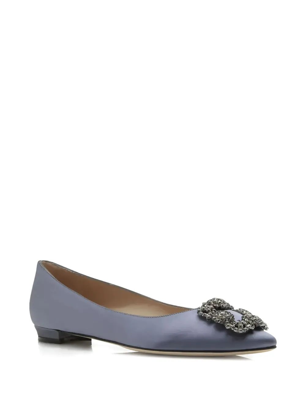 Manolo Blahnik crystal-embellished ballet flats - Blauw