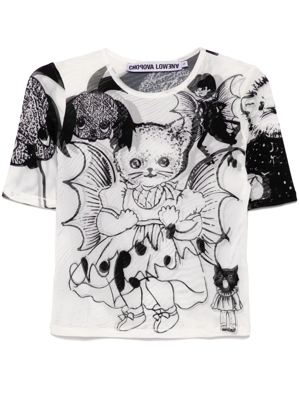Chopova Lowena Cat Consort Short-sleeved Top In White