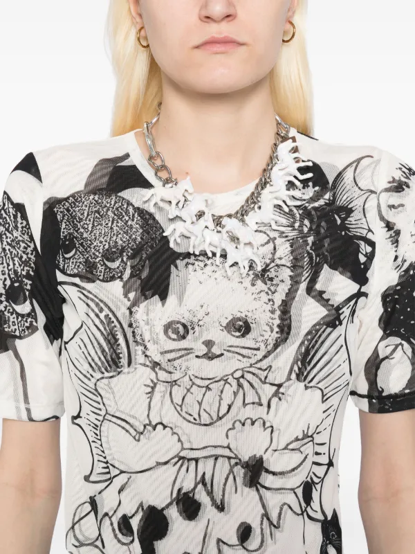 センスのいい お歳暮 Top short-sleeved Consort Cat Lowena Chopova | FARFETCH | White トップス