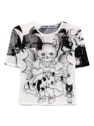 Chopova Lowena Cat Consort short-sleeved Top | White | FARFETCH