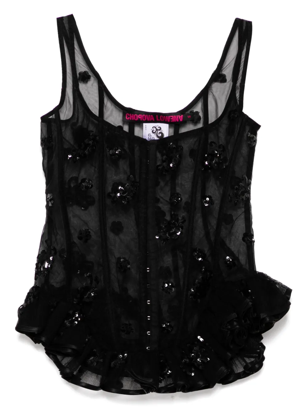 Chopova Lowena top estilo corset Afly | negro | Image 1