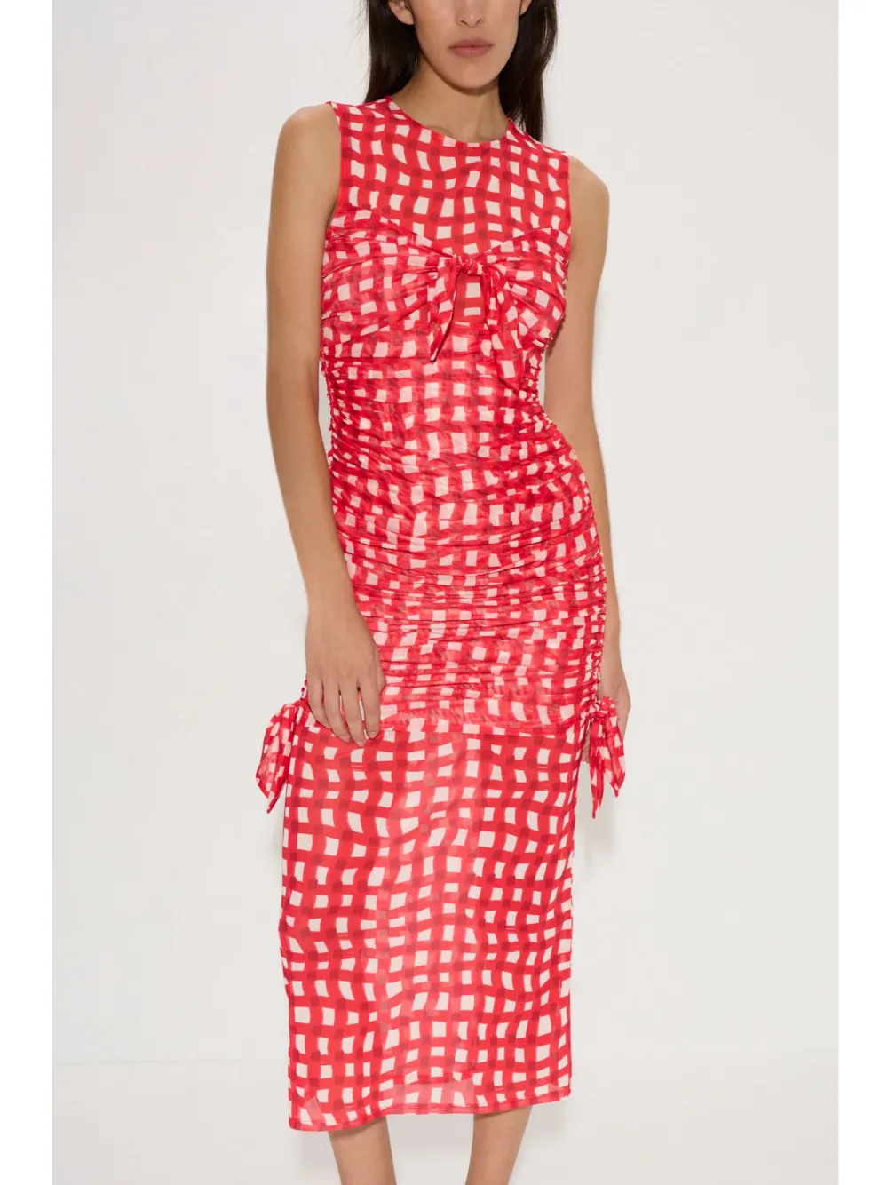 Simon Miller Sonora mesh midi-jurk Rood