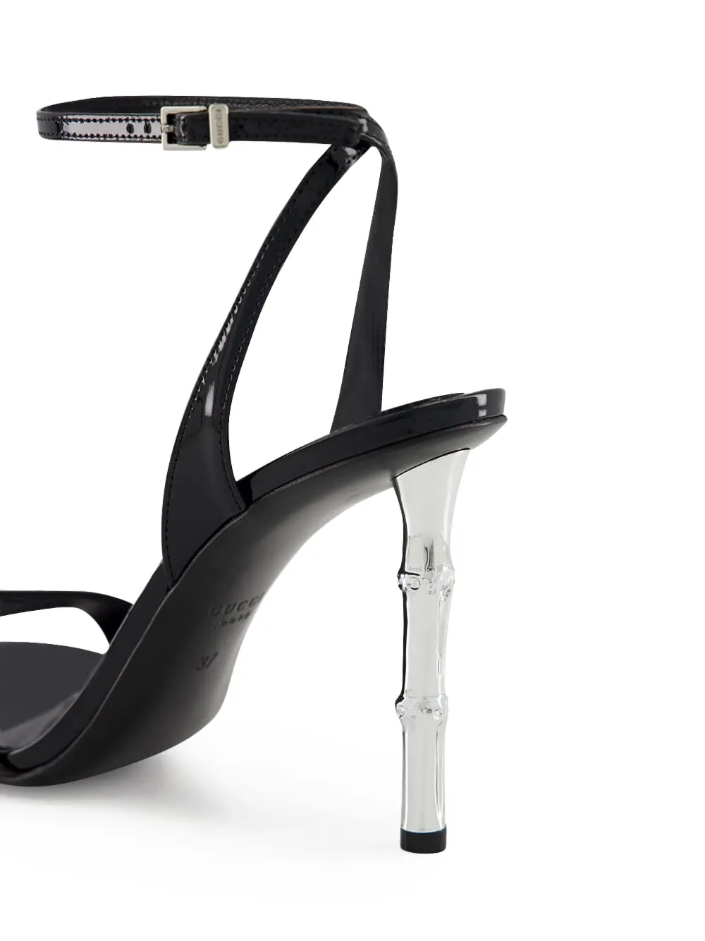 Gucci 95 mm sandalen met bamboe-effect en hak Zwart