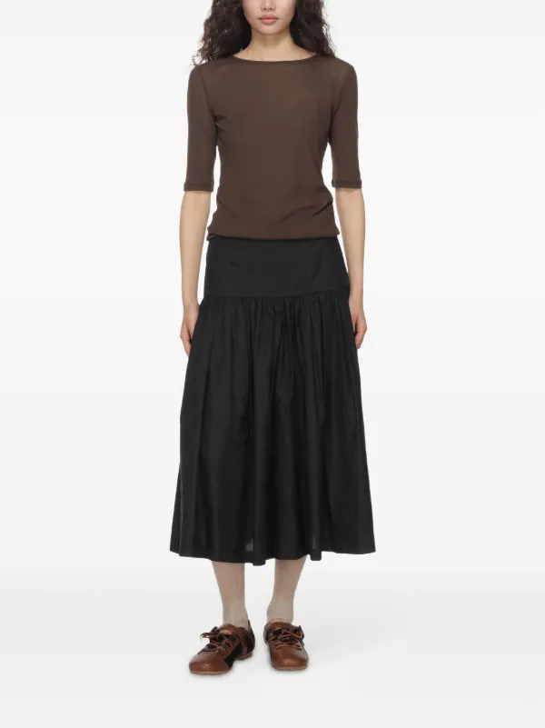 【関税込み】AMOMENTO ロングスカート Amomento ギャザースカート | ブラック | FARFETCH JP