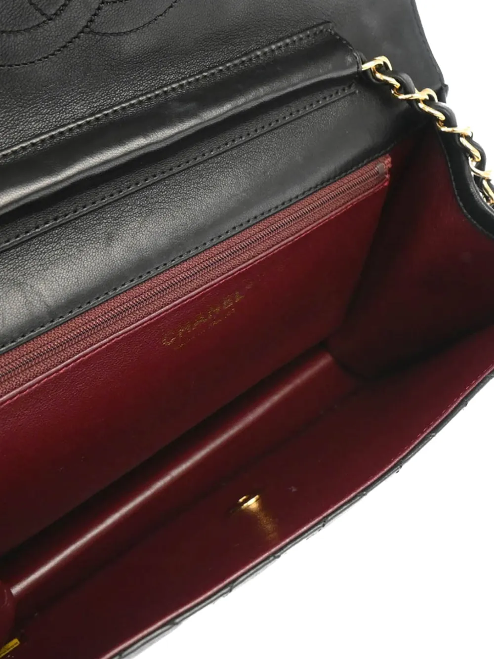 Pre-owned Chanel 2008 Medium Half Flap Shoulder Bag In Black