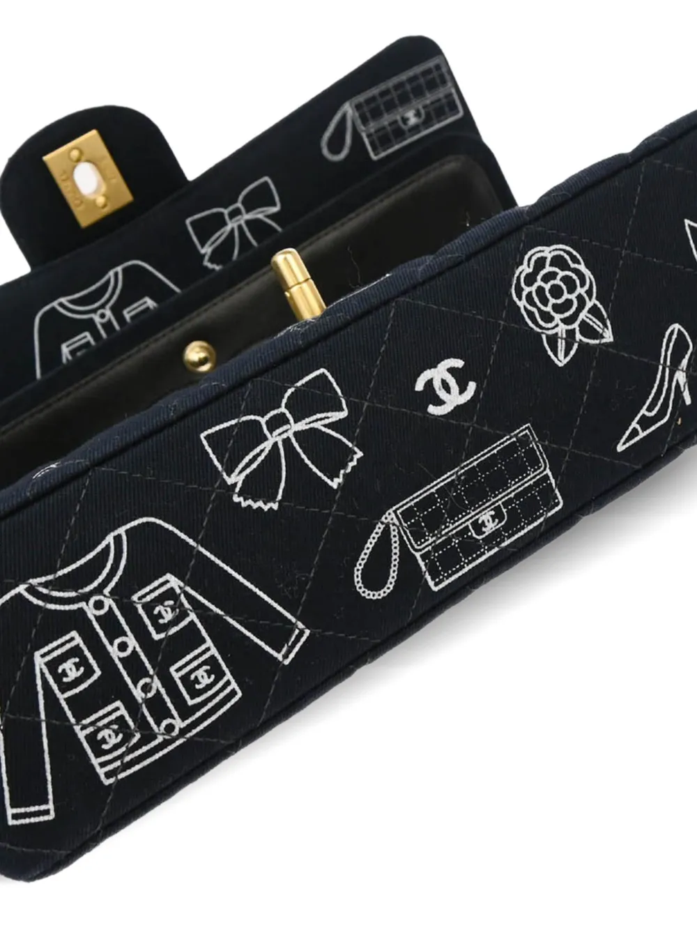 Pre-owned Chanel 2002 Medium Classic Double Flap Shoulder Bag In Blue