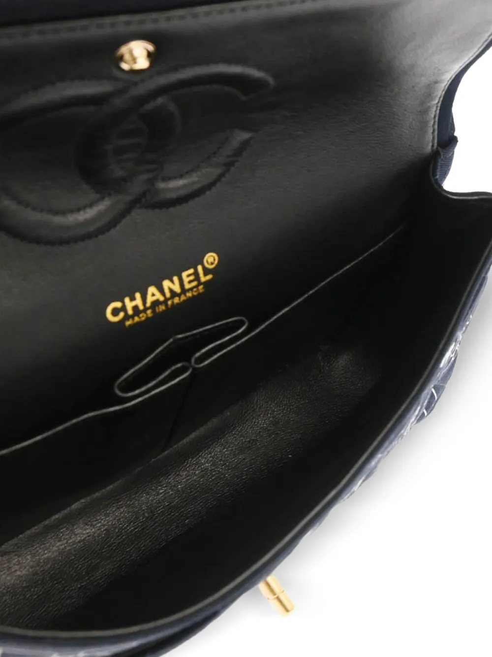 Pre-owned Chanel 2002 Medium Classic Double Flap Shoulder Bag In Blue