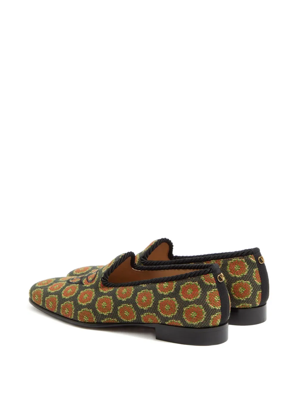 Valentino Garavani floral-patterned slip-on loafers Green