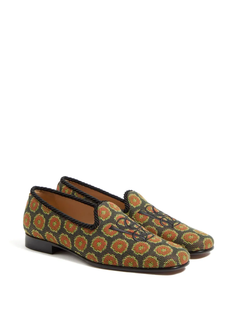 Valentino Garavani floral-patterned slip-on loafers Green