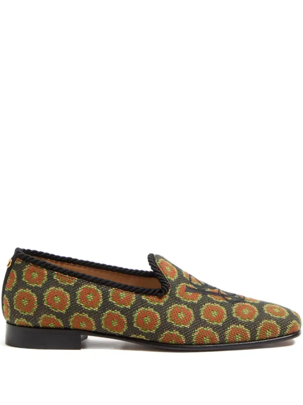 Valentino Garavani floral-patterned slip-on Loafers Green FARFETCH PH