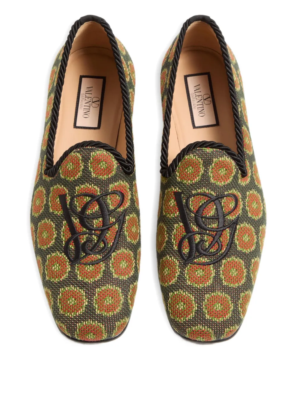 Valentino Garavani floral-patterned slip-on loafers Green
