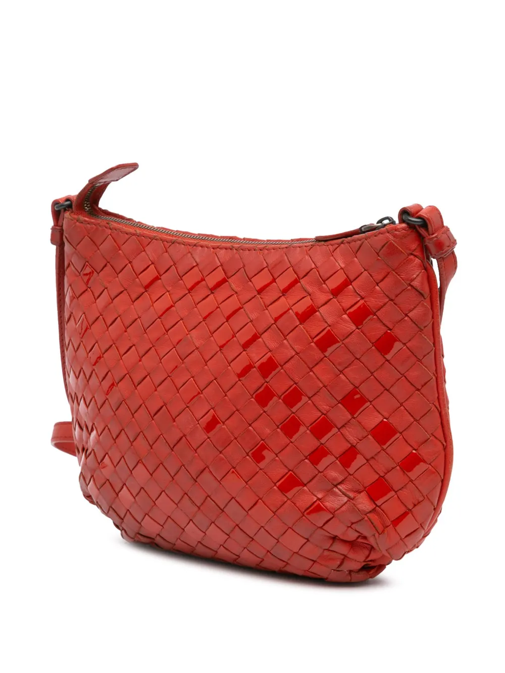 Bottega Veneta Pre-Owned 2012-2024 Nappa and Patent Intrecciato crossbody bag - Rood