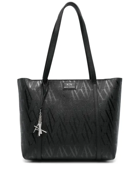 Armani Exchange tote con motivo del logo