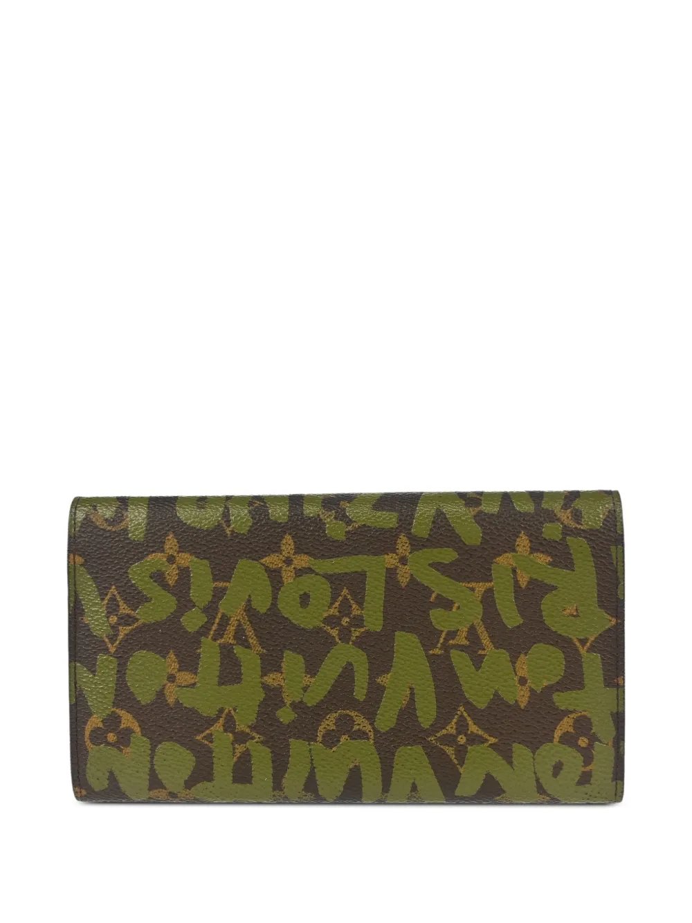 Pre-owned Louis Vuitton 2001 Graffiti Sarah Wallet In Brown