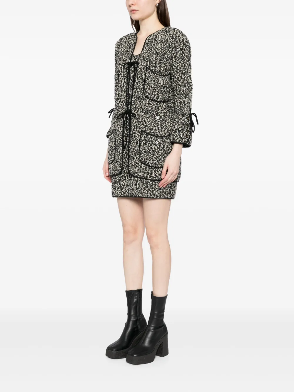 Pre-owned Chanel 1994 Setup Suit Jacket Dress In Black