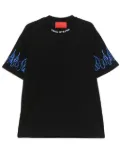 Vision Of Super flame-embroidered T-shirt - Black