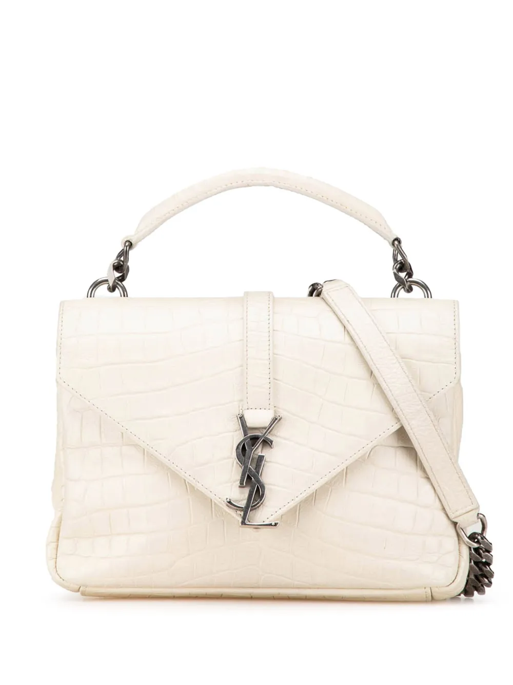 Saint Laurent Pre-Owned präglad axelremsväska från 2016 | vit | Image 1