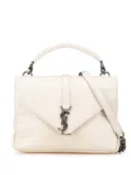 Saint Laurent Pre-Owned 2016 Medium Embossed Calfskin College satchel - White