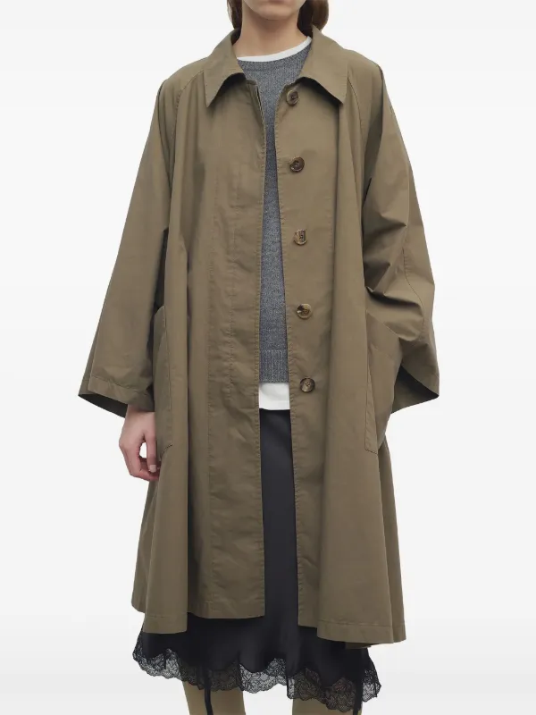 The Row Leins Trench Coat | Green | FARFETCH JO
