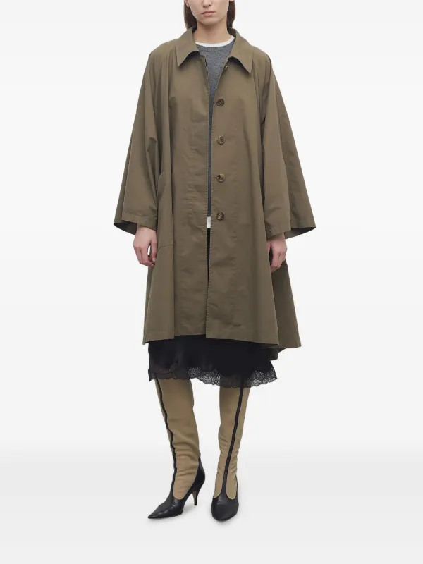 【THE ROW】今期leins coatオリーブ色　コート The Row Leins Trench Coat | Green | FARFETCH