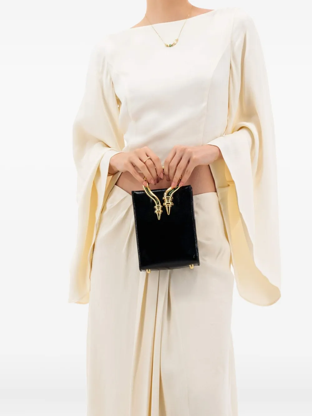 OKHTEIN mini patent leather sculpted-handle tote bag | Image 2