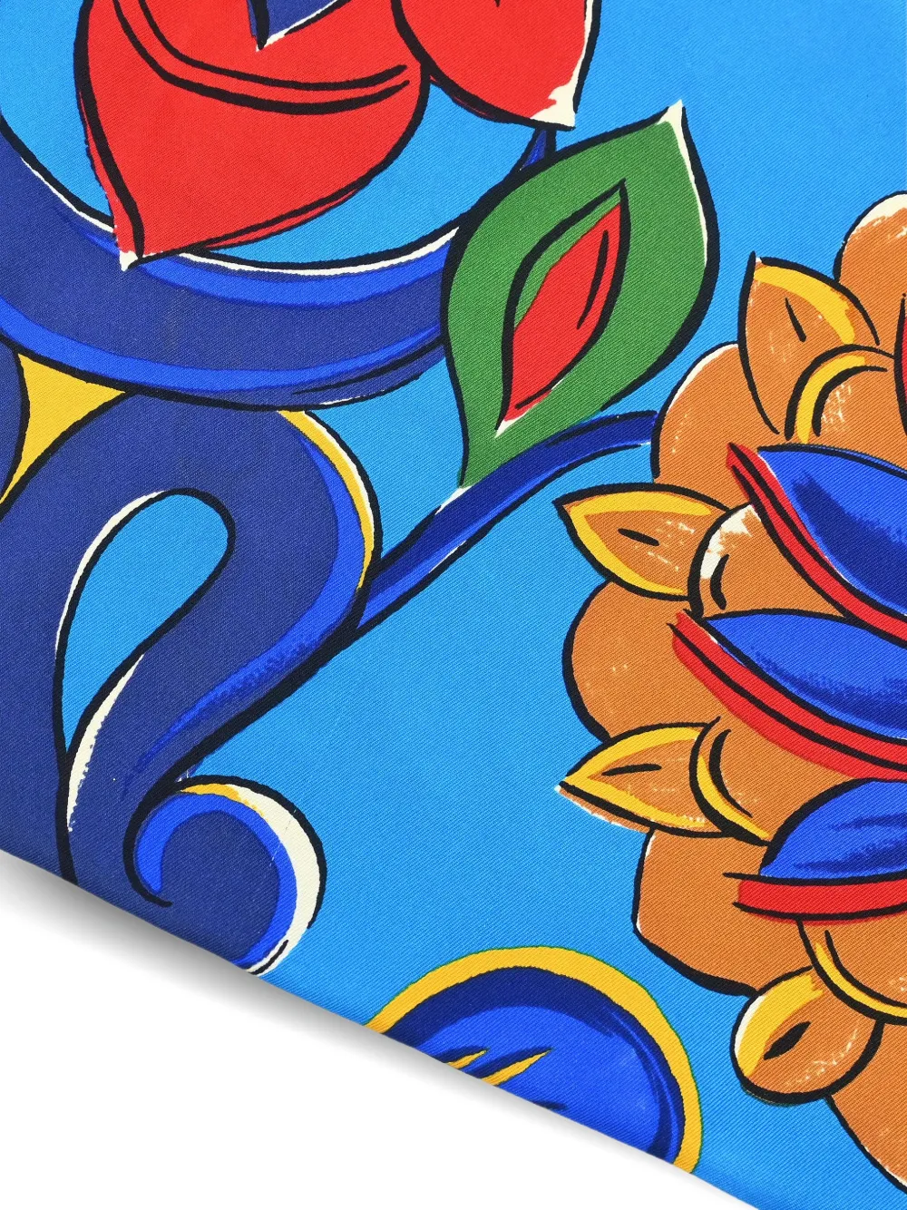 Pre-owned Chanel 1990-2000s Floral-print Scarf In Blue