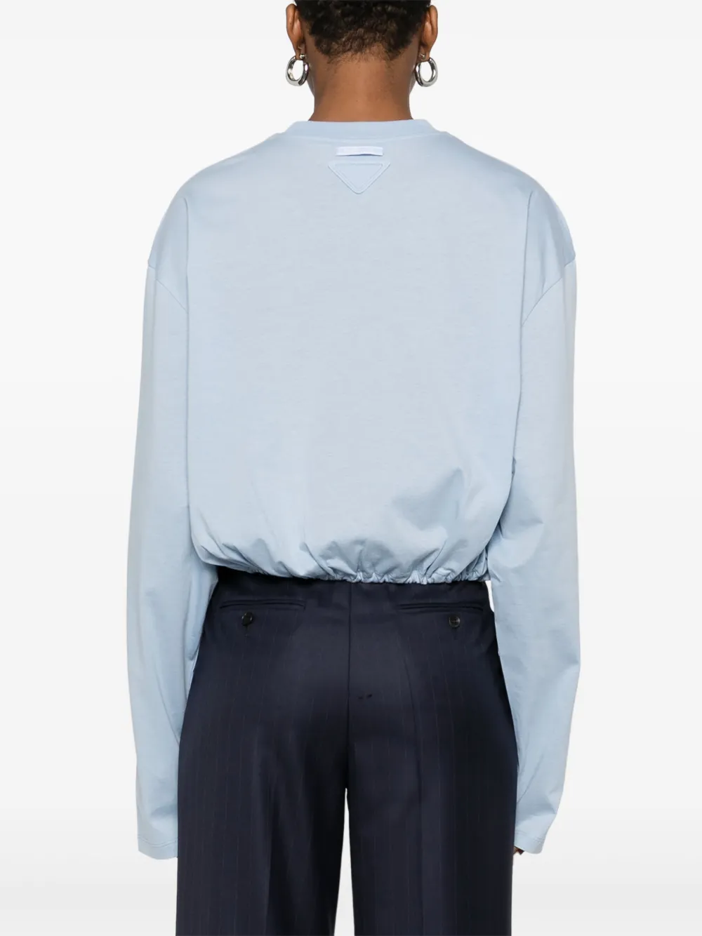 Prada T-shirt met trekkoord afwerking Blauw