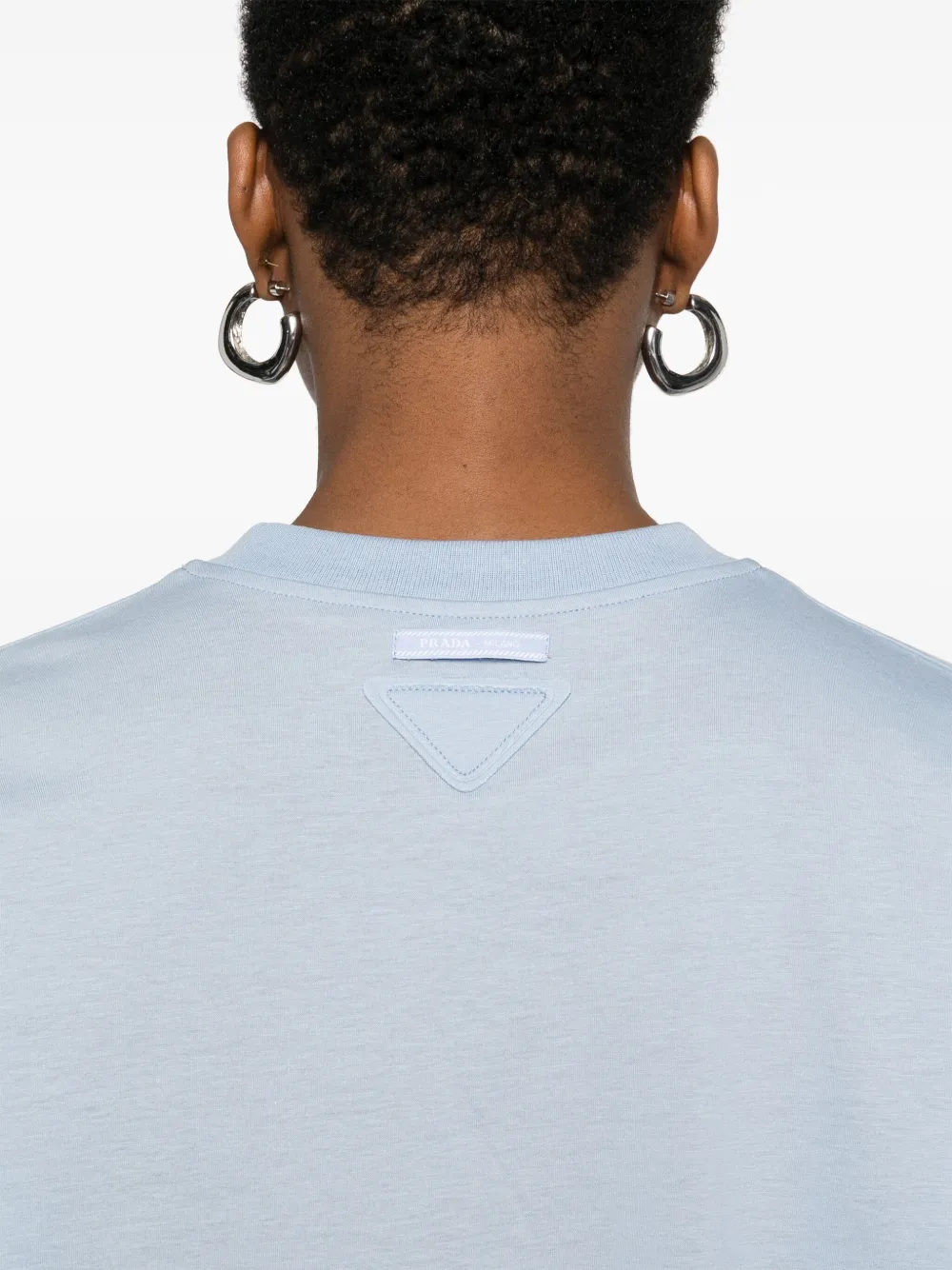 Prada T-shirt met trekkoord afwerking Blauw