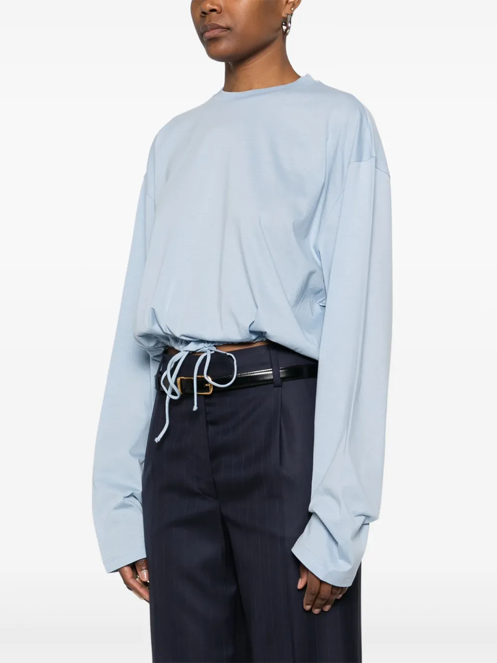 Prada T-shirt met trekkoord afwerking Blauw