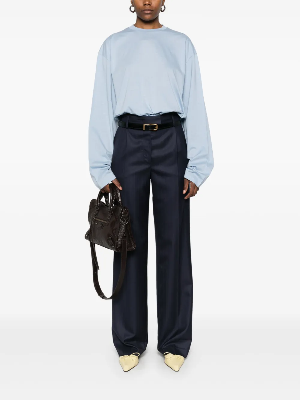Prada T-shirt met trekkoord afwerking Blauw