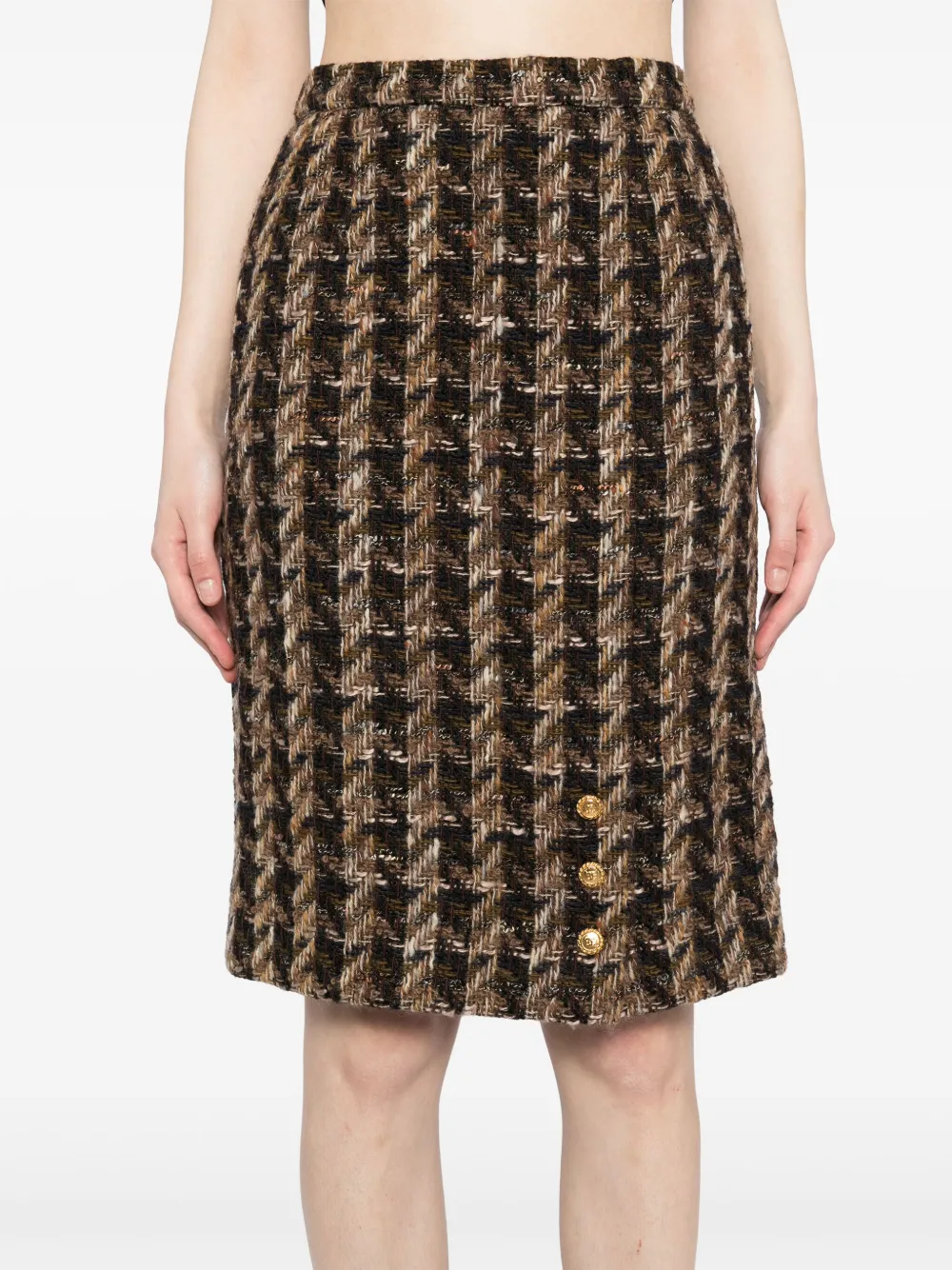 Pre-owned Chanel 1990-2000s Setup Suit Jacket Skirt In Brown