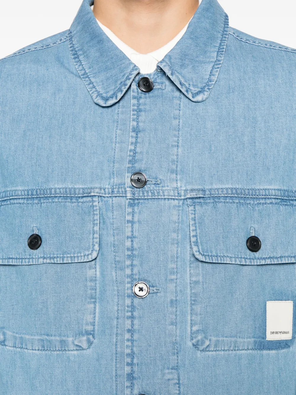 Emporio Armani Denim overhemd Blauw