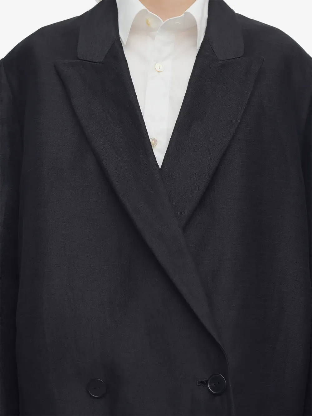 The Row Nat Linen-blend Blazer In 黑色