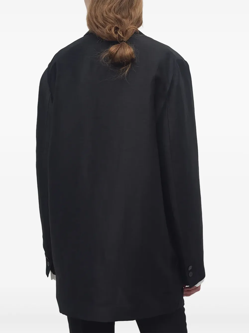 The Row Nat Linen-blend Blazer In 黑色