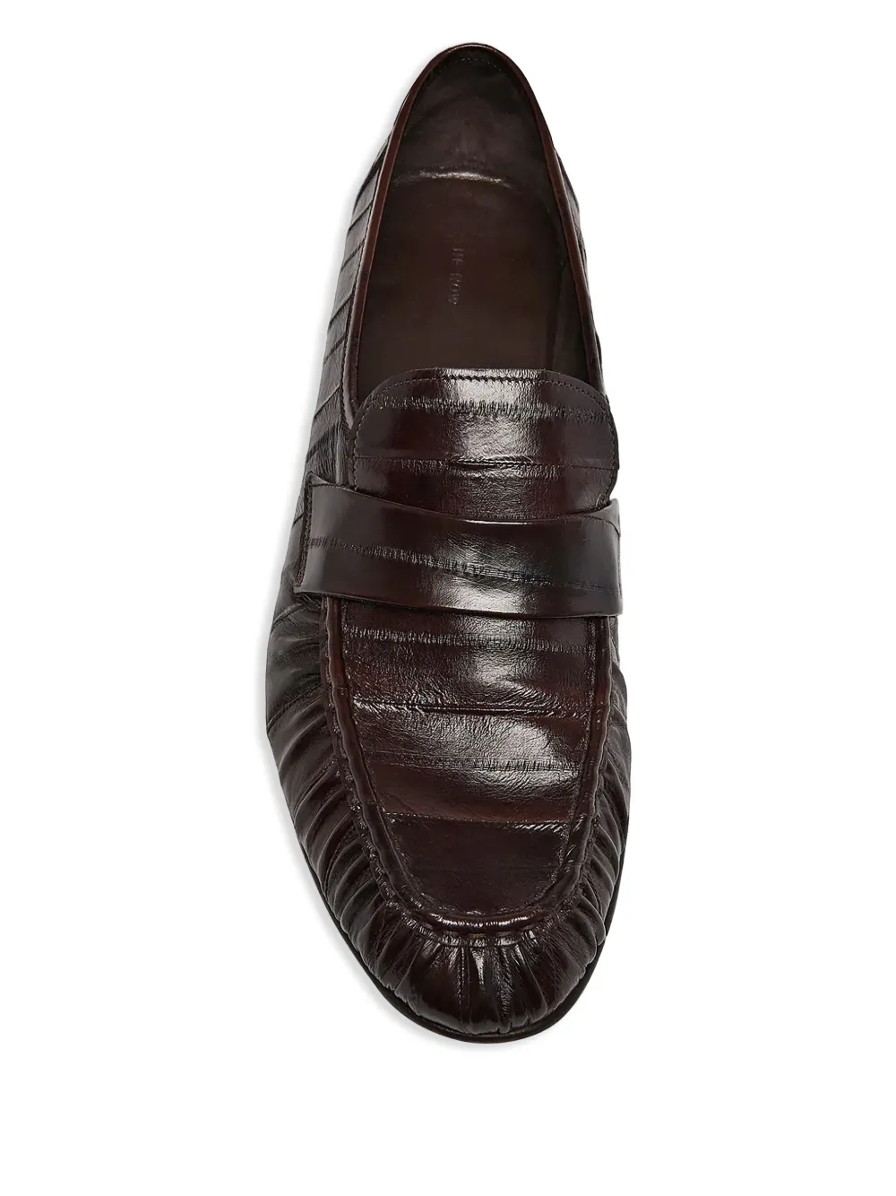 The Row Soft Leather Loafers In Brown