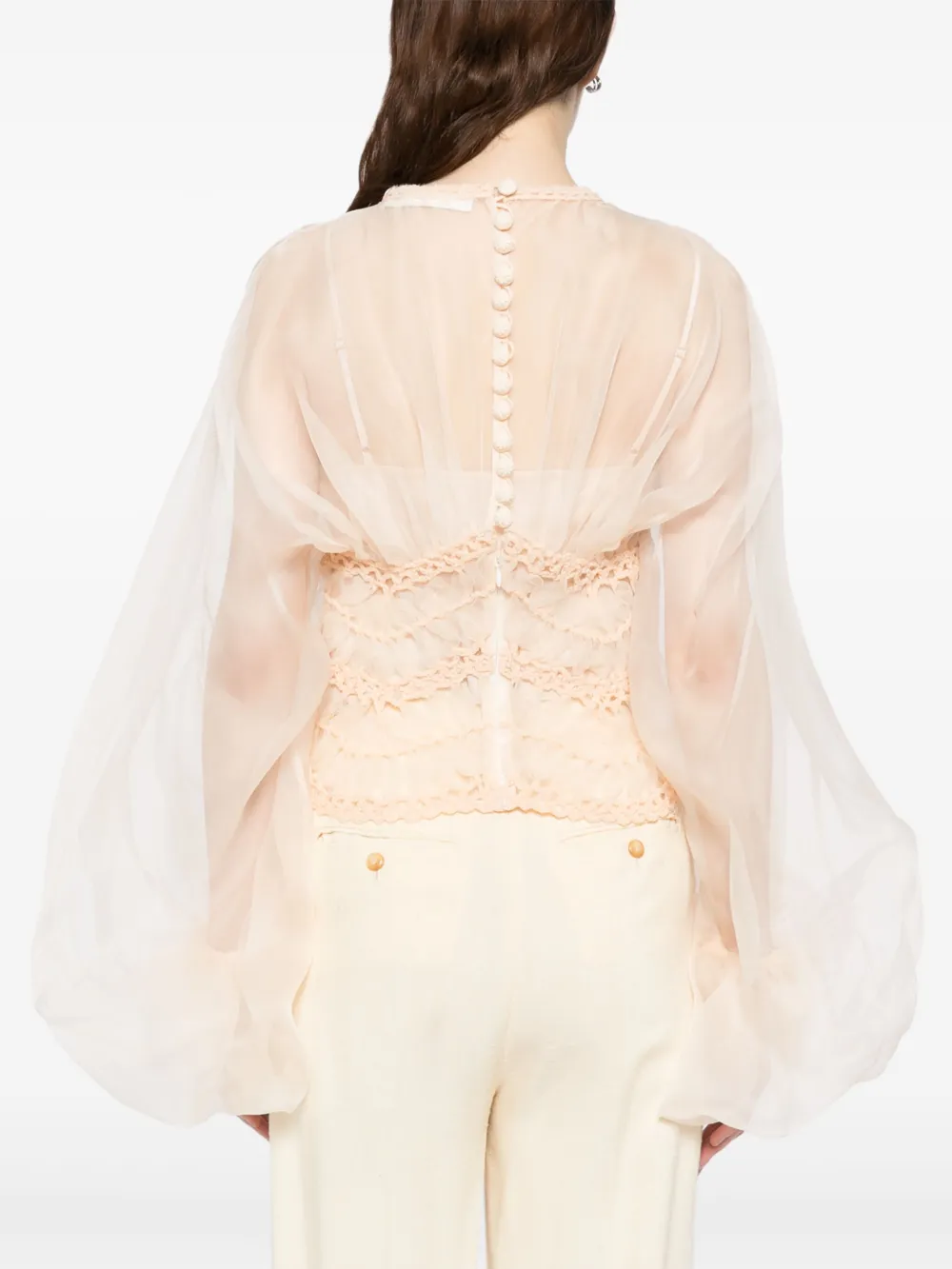 ZIMMERMANN Illuminate macrame blouse Beige