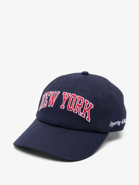 Sporty & Rich slogan-embroidered cap