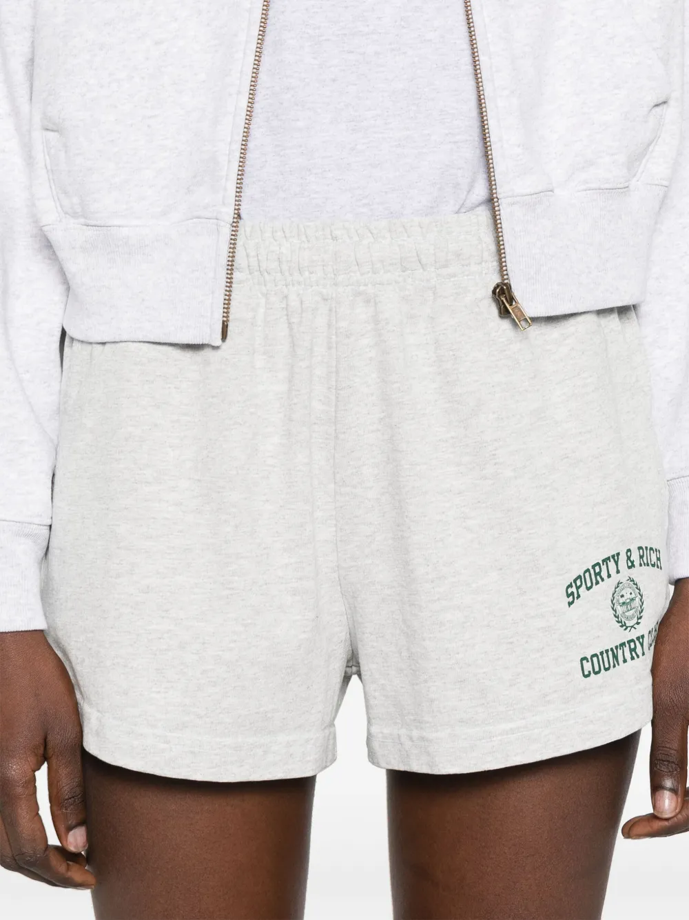 Sporty & Rich Varsity Crest shorts Grijs