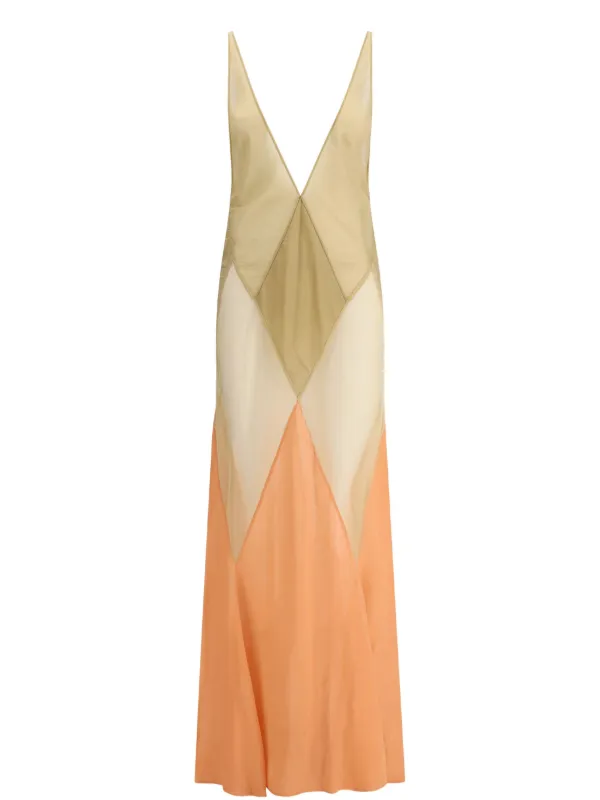 The Attico V-neck Maxi Dress | Neutrals | FARFETCH