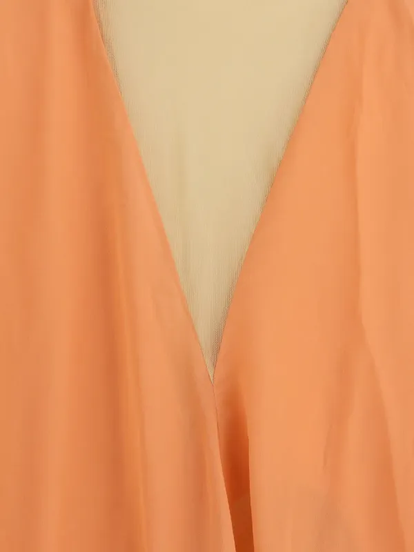 The Attico V-neck Maxi Dress | Neutrals | FARFETCH