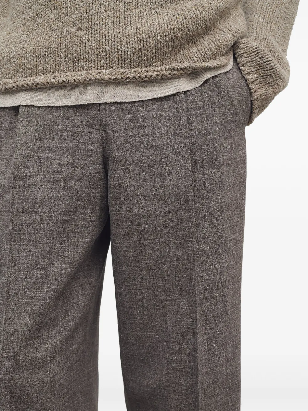 The Row Silas Silk & Linen Pants In 褐色