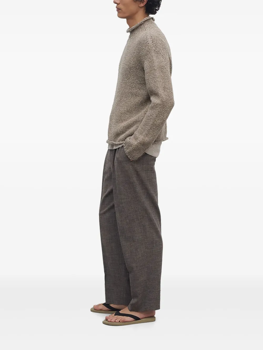 The Row Silas Silk & Linen Pants In 褐色