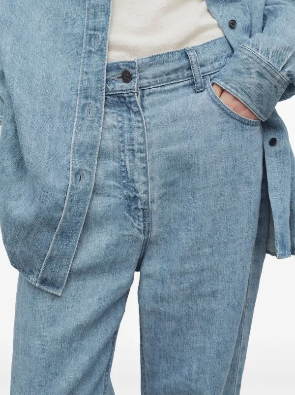 【THE ROW】COTTON TARLEY JEANS Tarley Pant Blue in Corduroy – The Row
