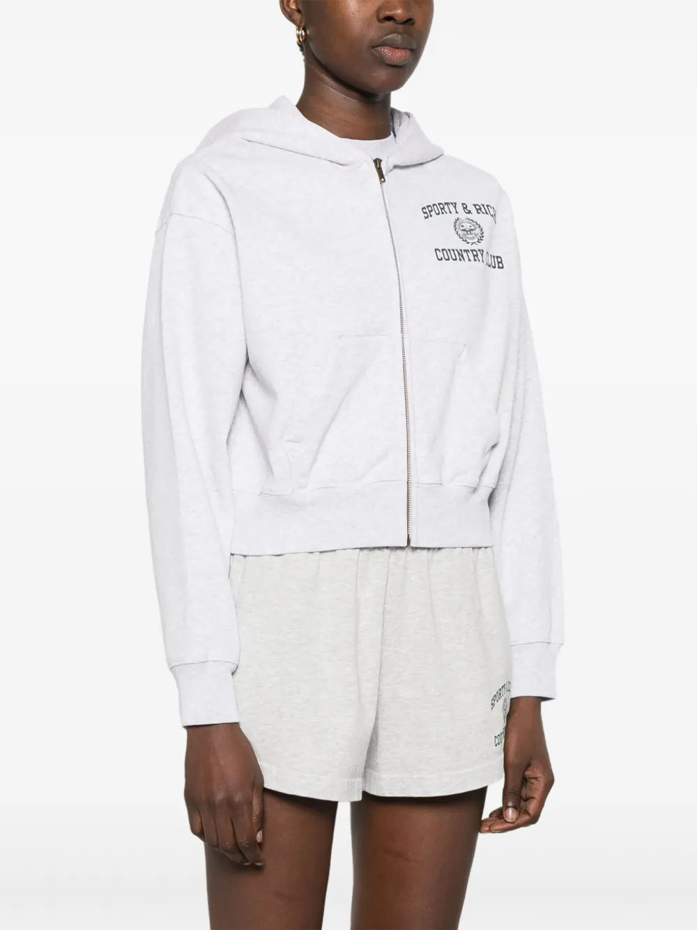 Sporty & Rich Felpa Varsity Crest con cappuccio