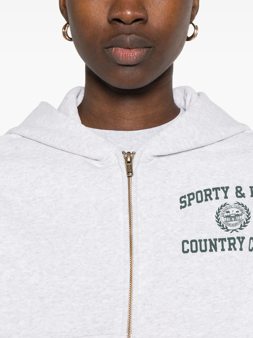Sporty & Rich Varsity Crest hoodie Grijs