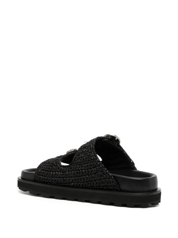 Jil Sander ラフィア サンダル | ブラック | FARFETCH JP