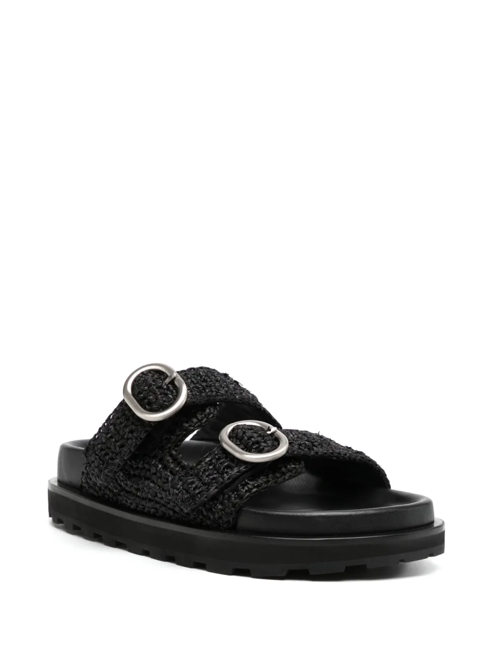 Jil Sander Raffia sandalen - Zwart