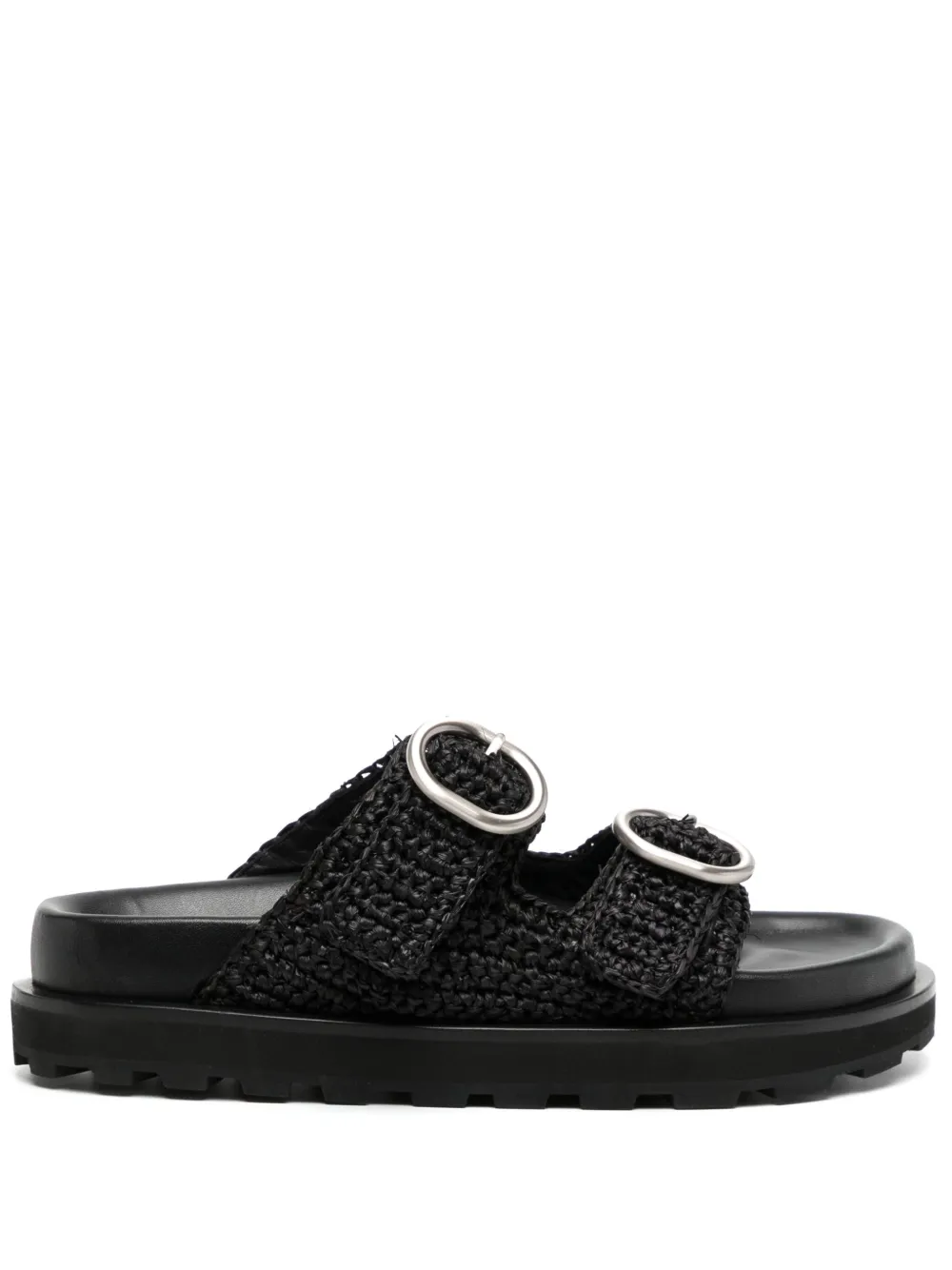 Jil Sander raffia sandals Black