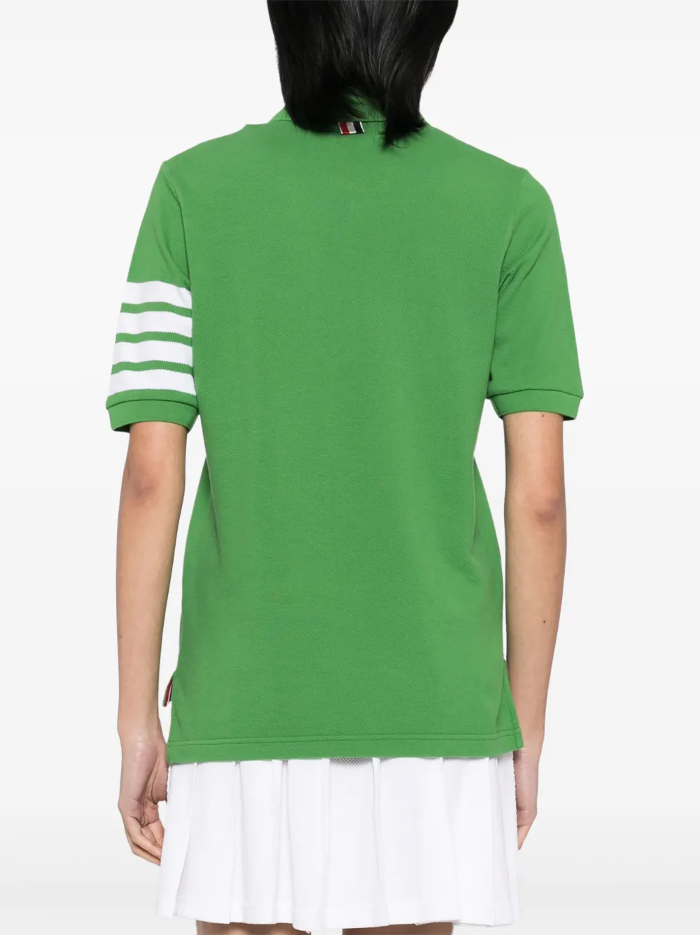 Thom Browne Classic Pique 4 Bar polotop met korte mouwen Groen