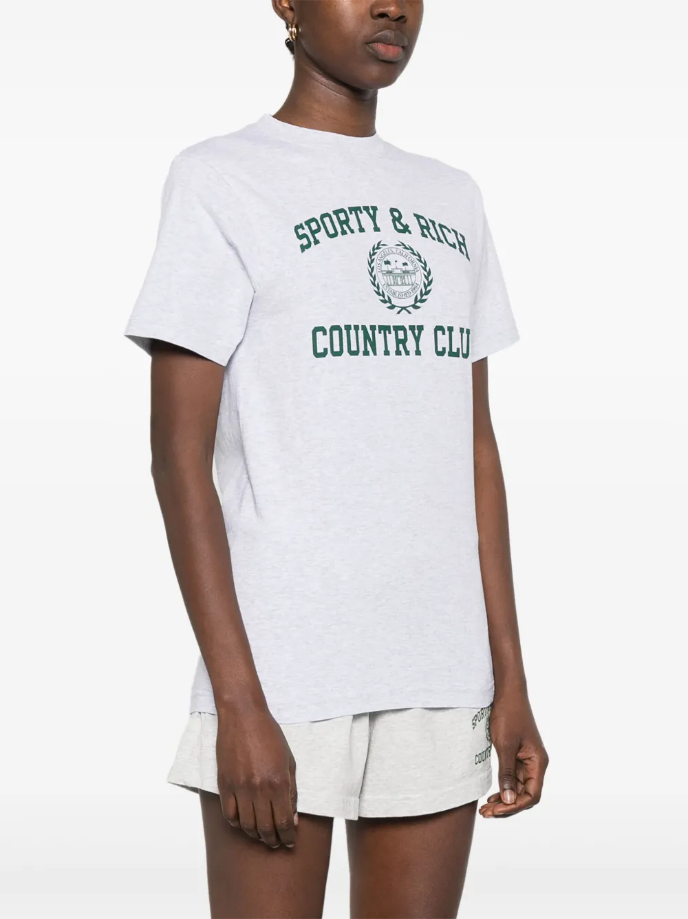 Sporty & Rich Varsity Crest T-shirt Grijs